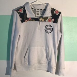 PINK, floral collared sweatshirt🌺